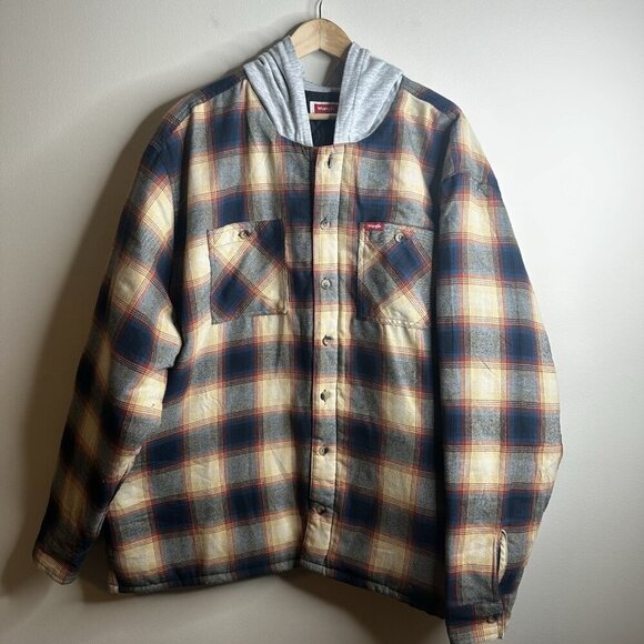 Wrangler Blanket Lined Coat Jacket Mens Sz 3XL Plaid Snap Front Western Shacket - Picture 2 of 14